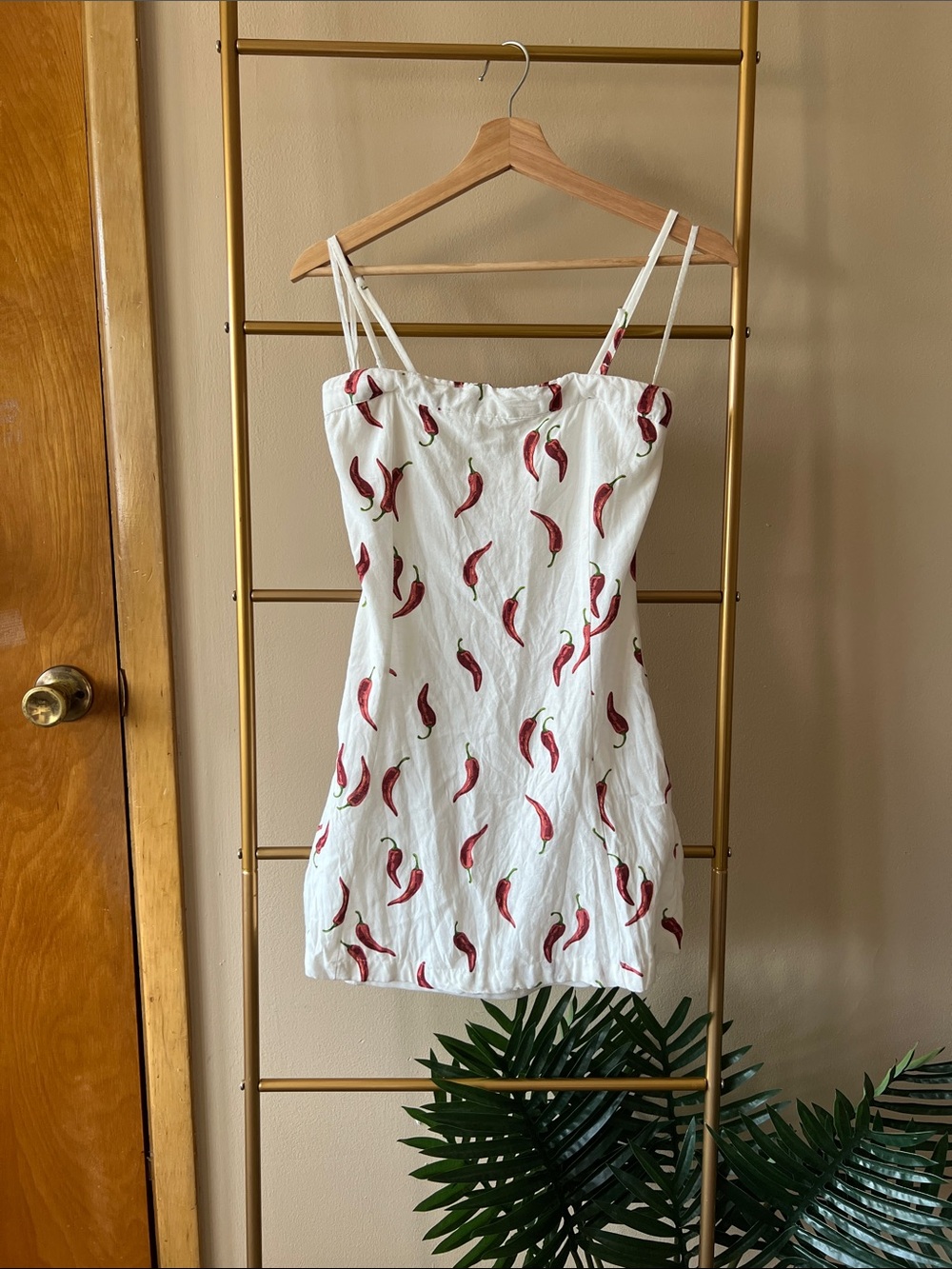Jessica Simpson Red Chili Print Mini Dress, Size XS